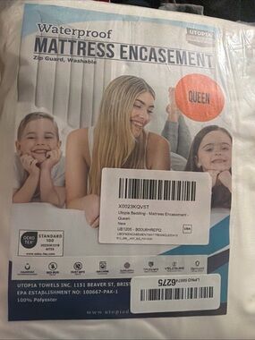 Utopia Waterproof Mattress Encasement - White (Queen)